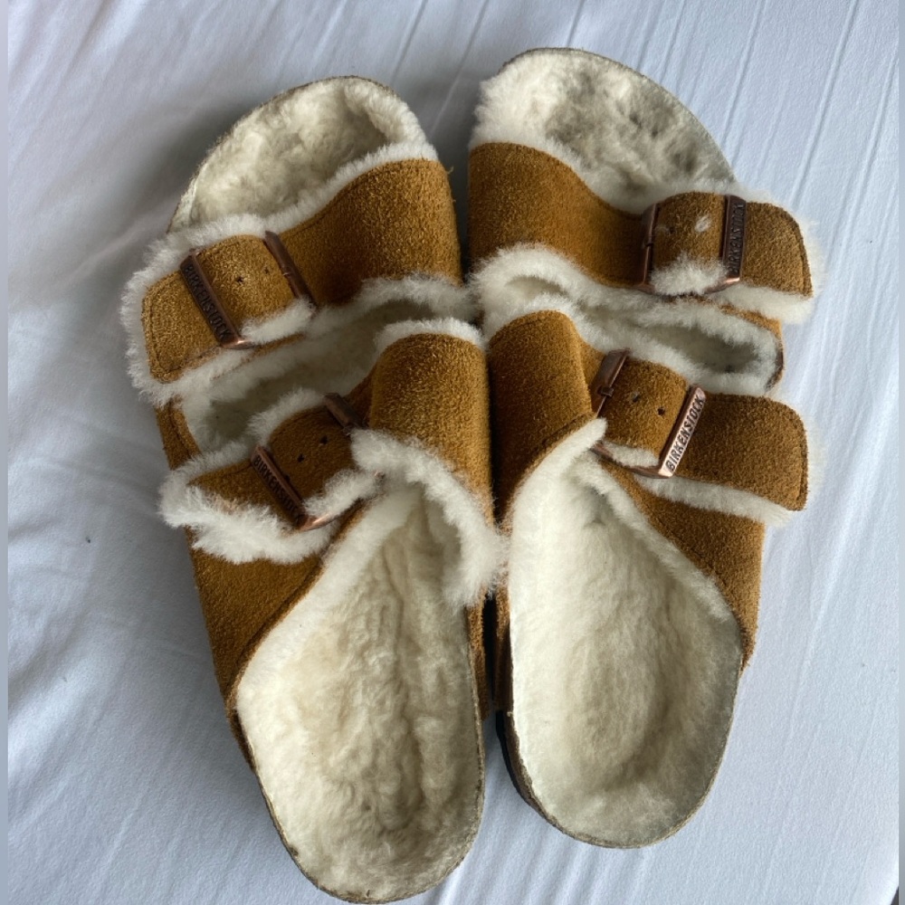 Shearling Birkenstock sandals size 39